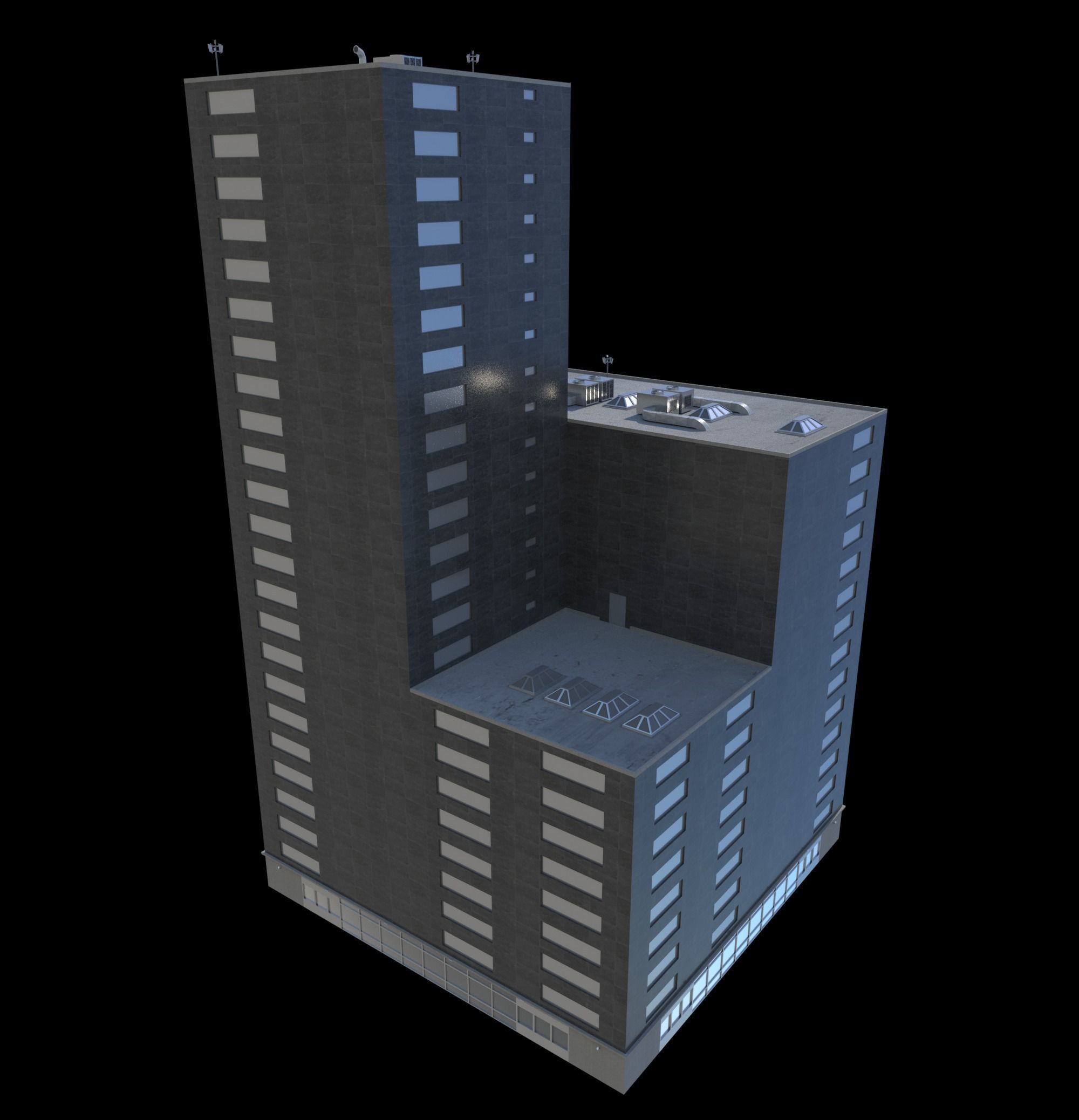 Pack of 20 Buildings Low-poly 3D model_35