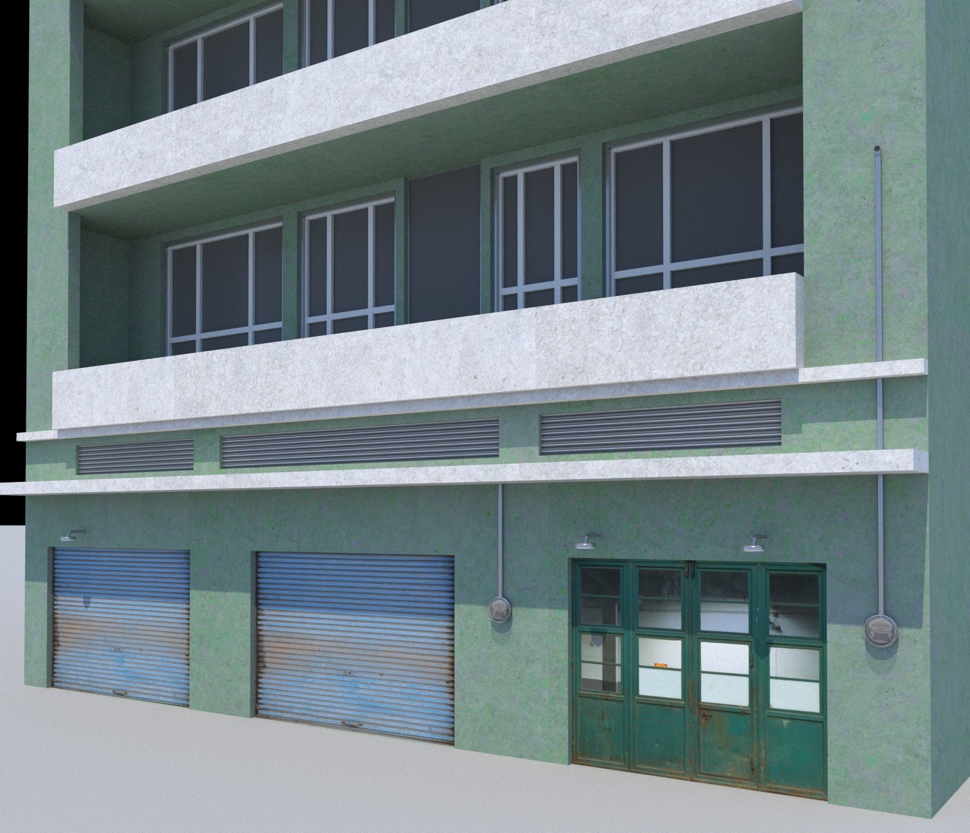 Pack of 20 Buildings Low-poly 3D model_30