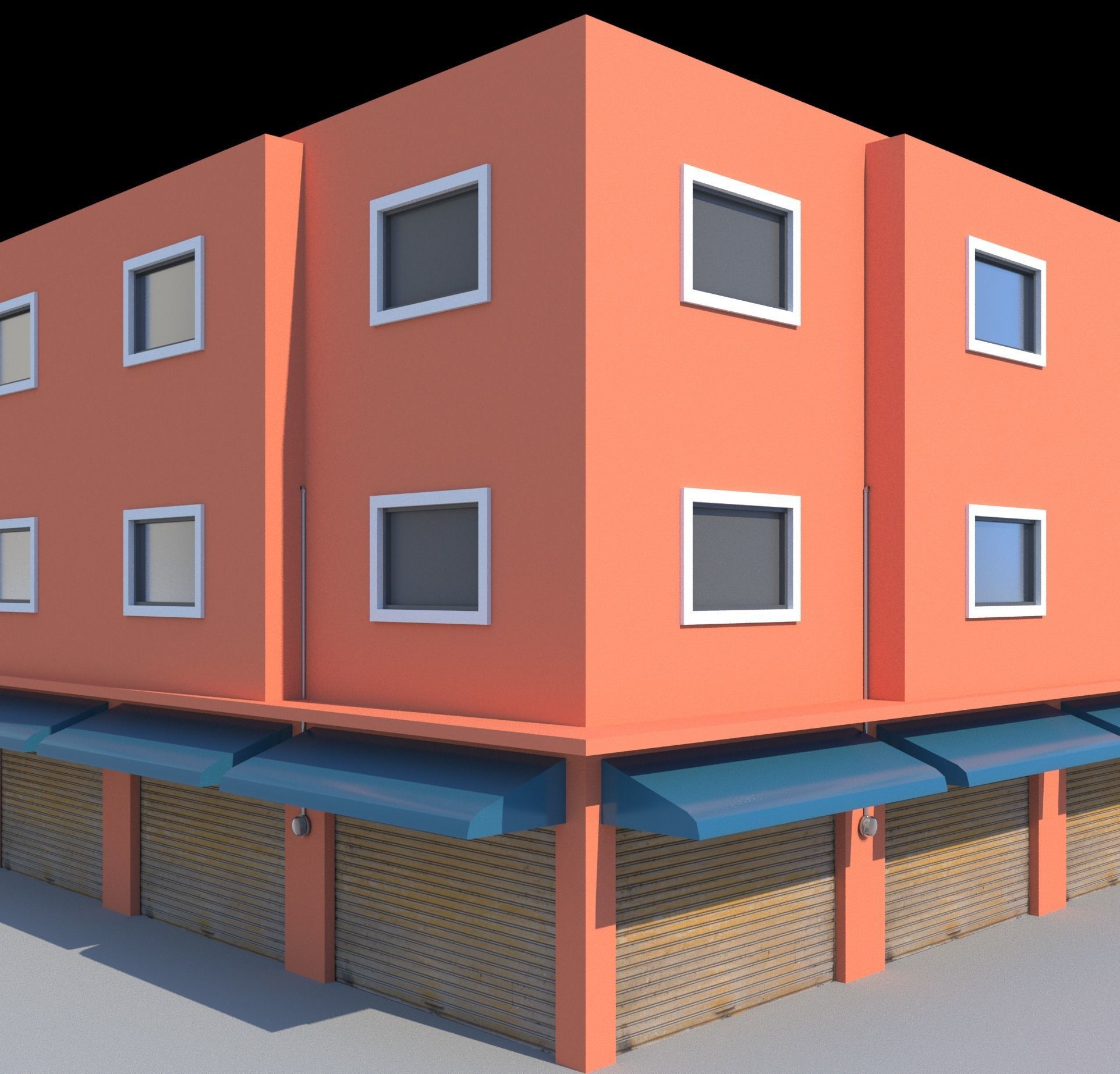 Pack of 20 Buildings Low-poly 3D model_41
