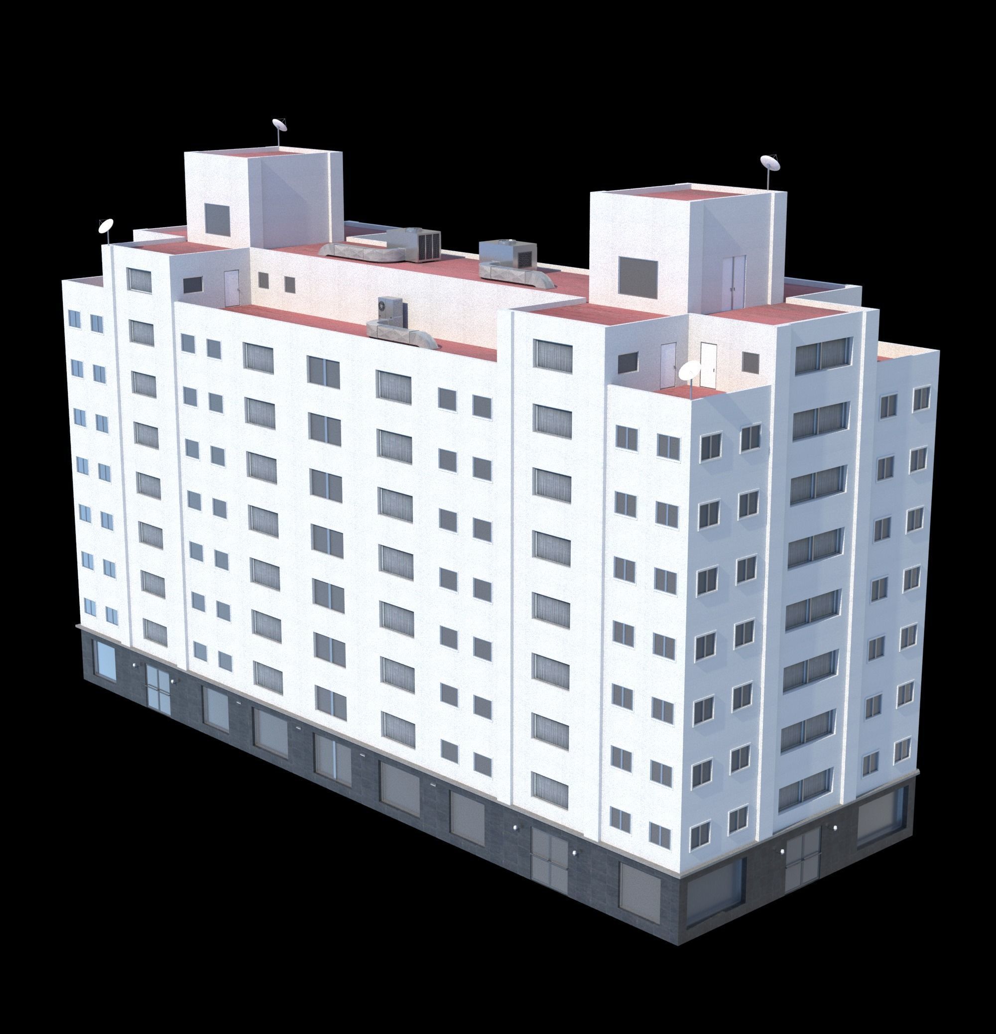 Pack of 20 Buildings Low-poly 3D model_46