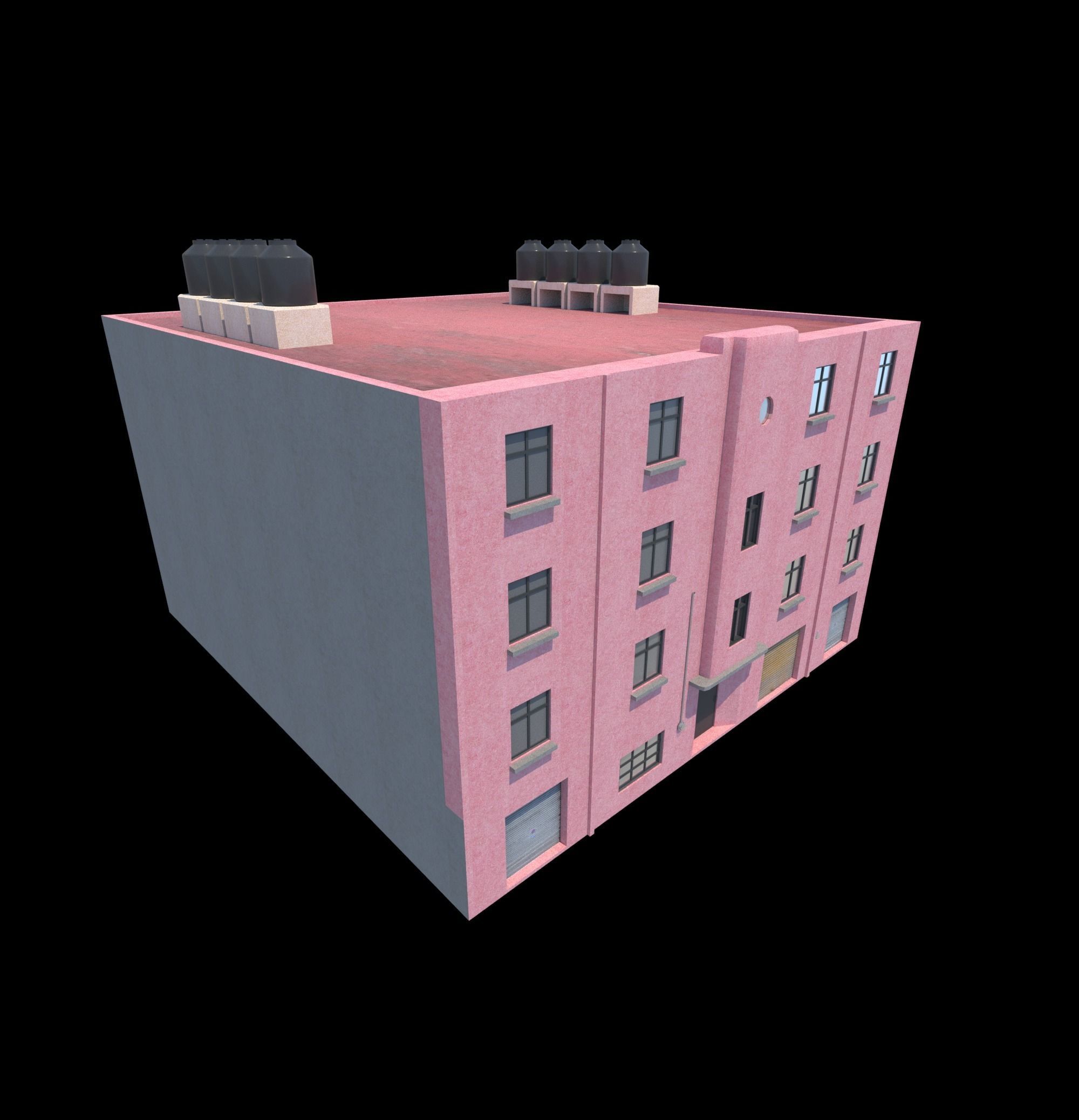 Pack of 20 Buildings Low-poly 3D model_9