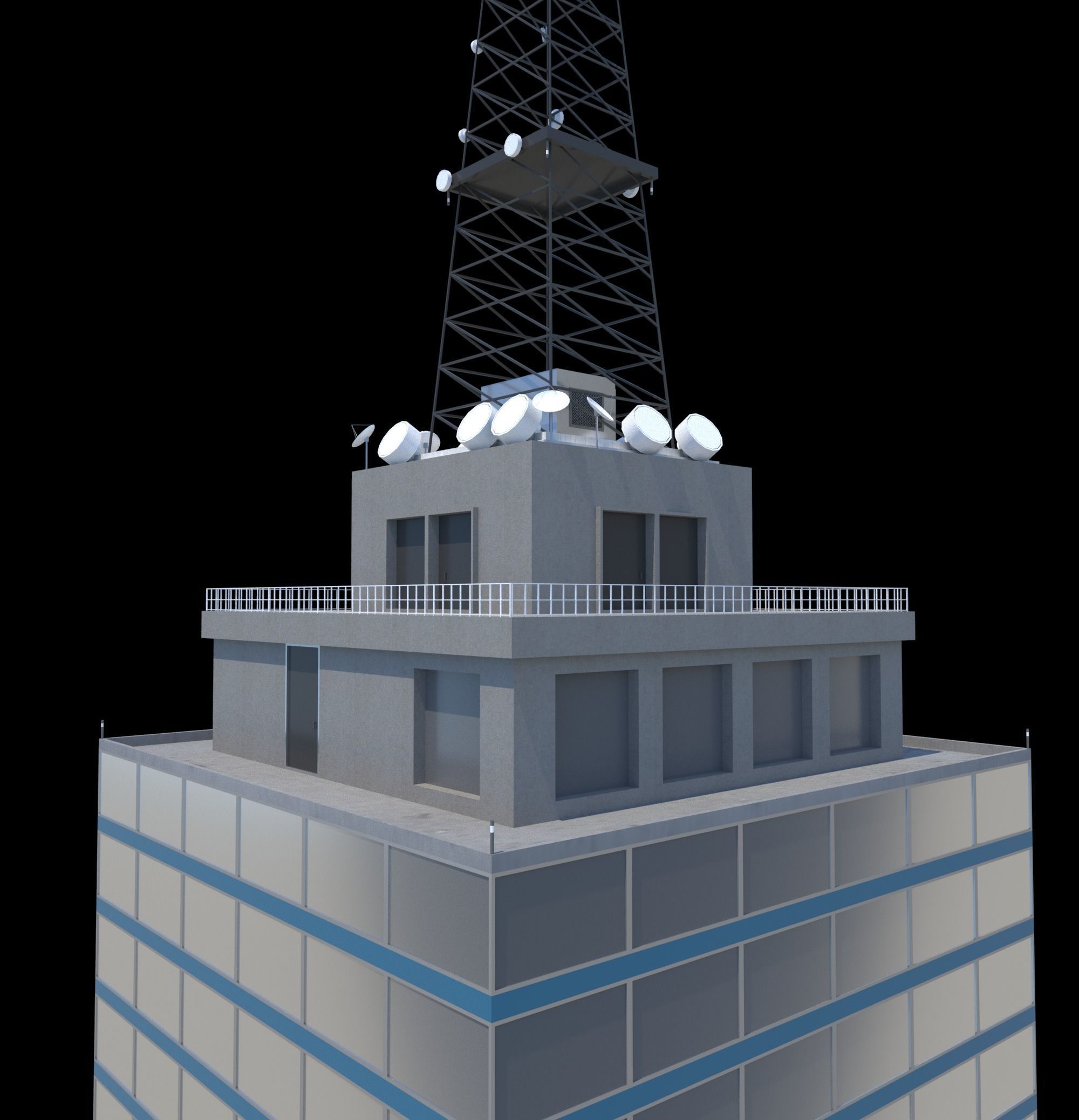 Pack of 20 Buildings Low-poly 3D model_23