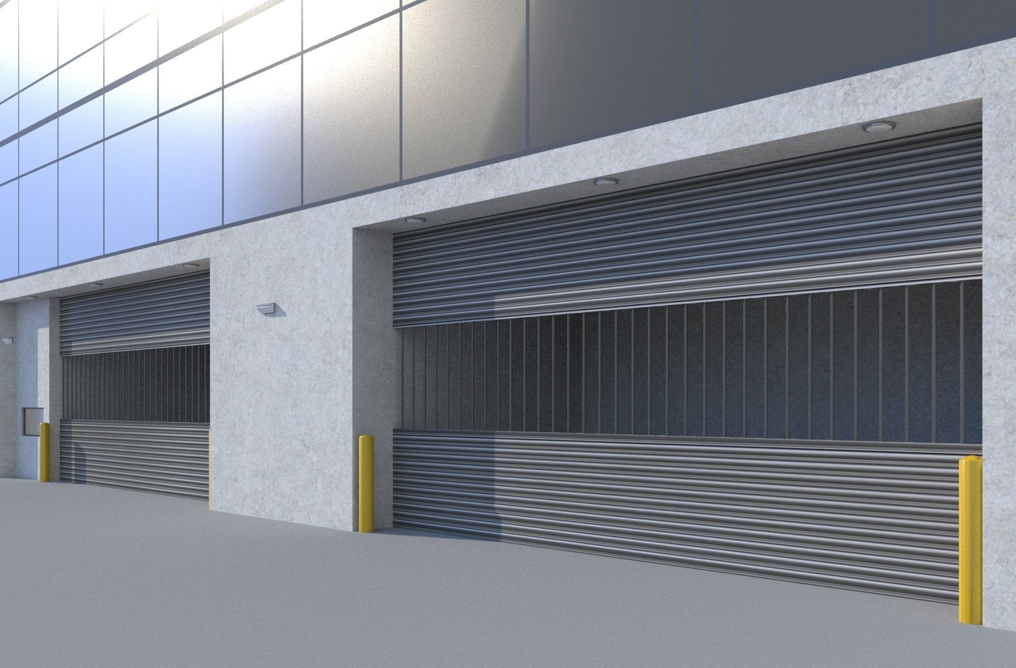 Pack of 20 Buildings Low-poly 3D model_13