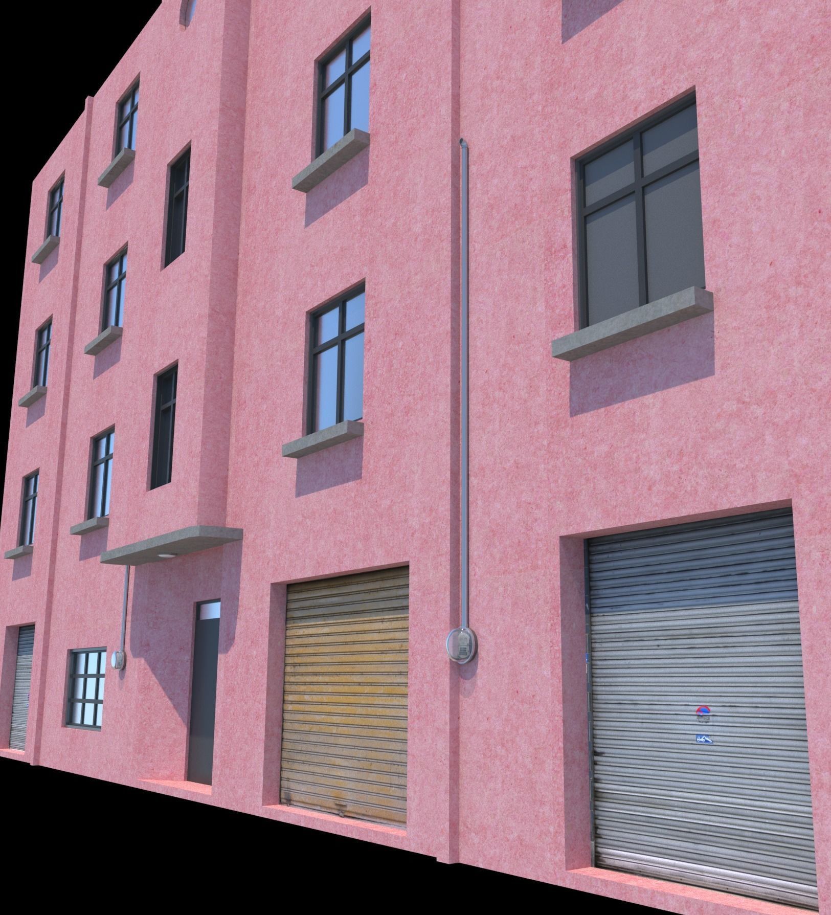 Pack of 20 Buildings Low-poly 3D model_10