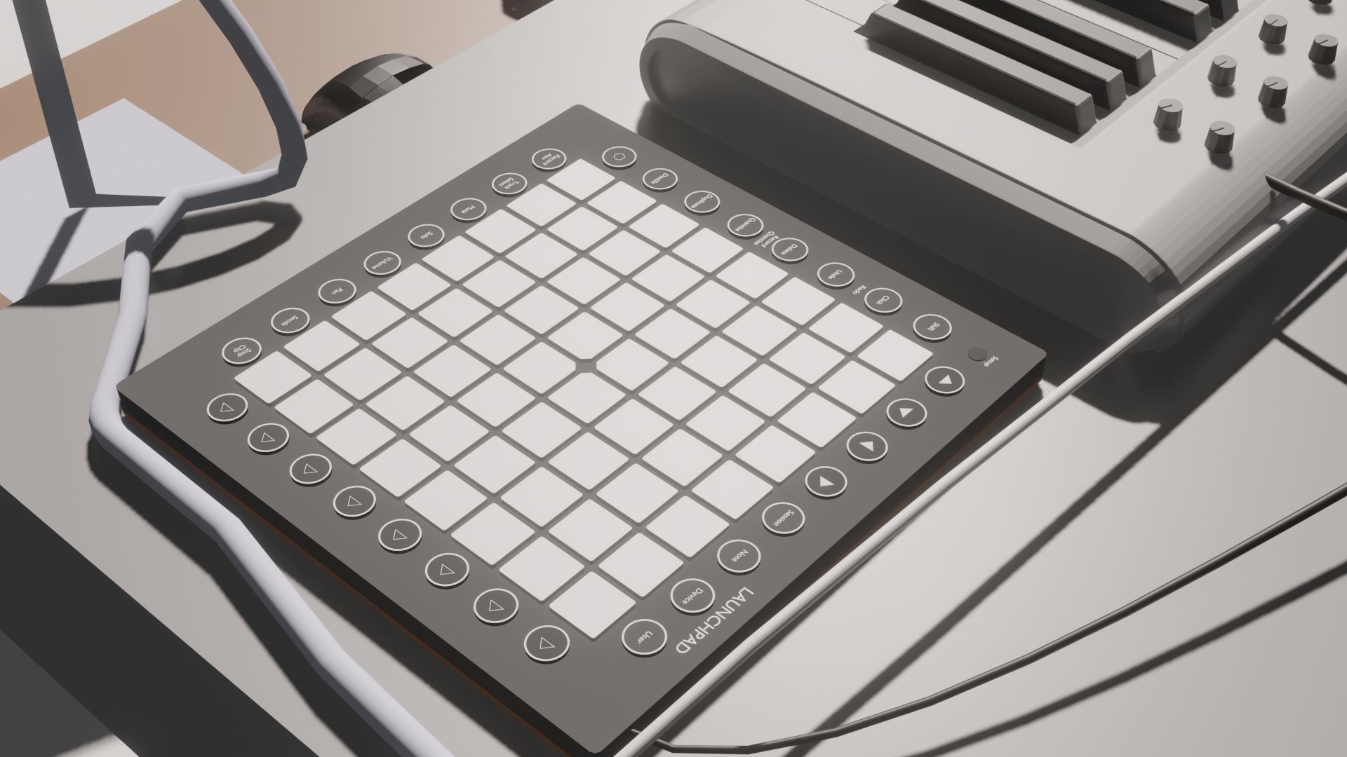 Studio Desk 3D model_2