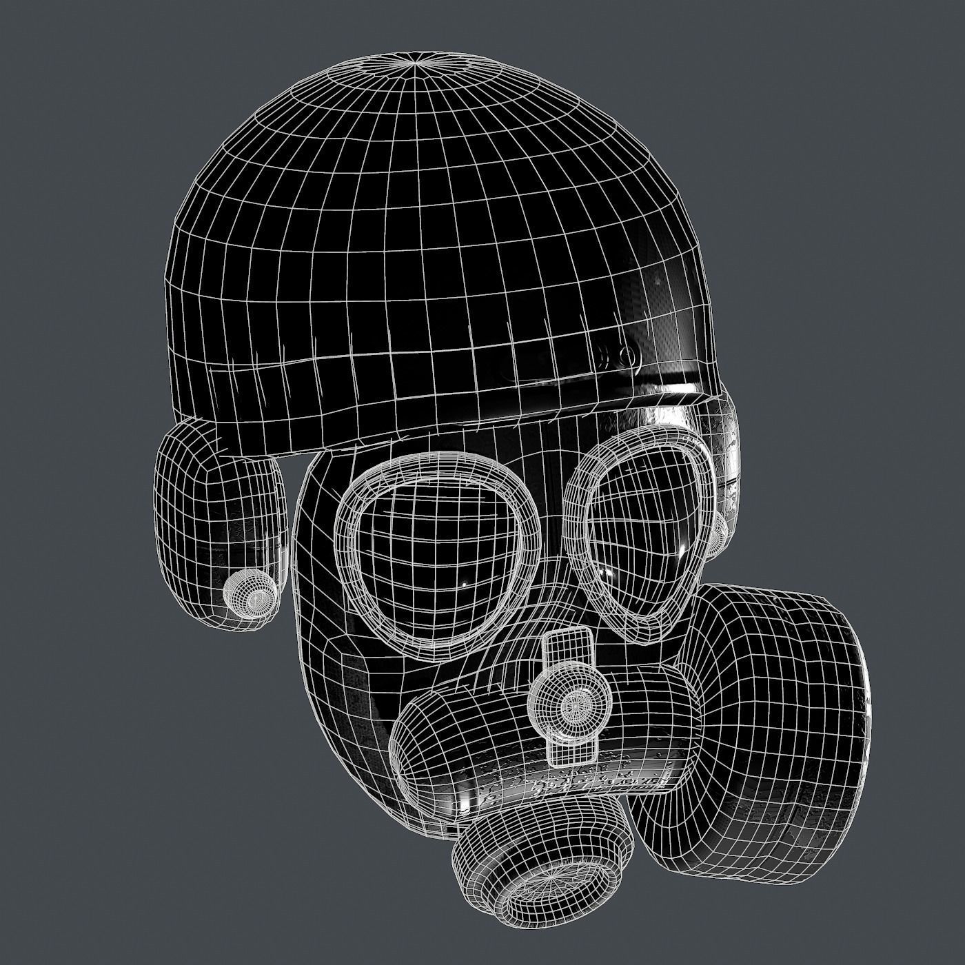Gas mask helmet 3d model scifi Low-poly Low-poly 3D model_8