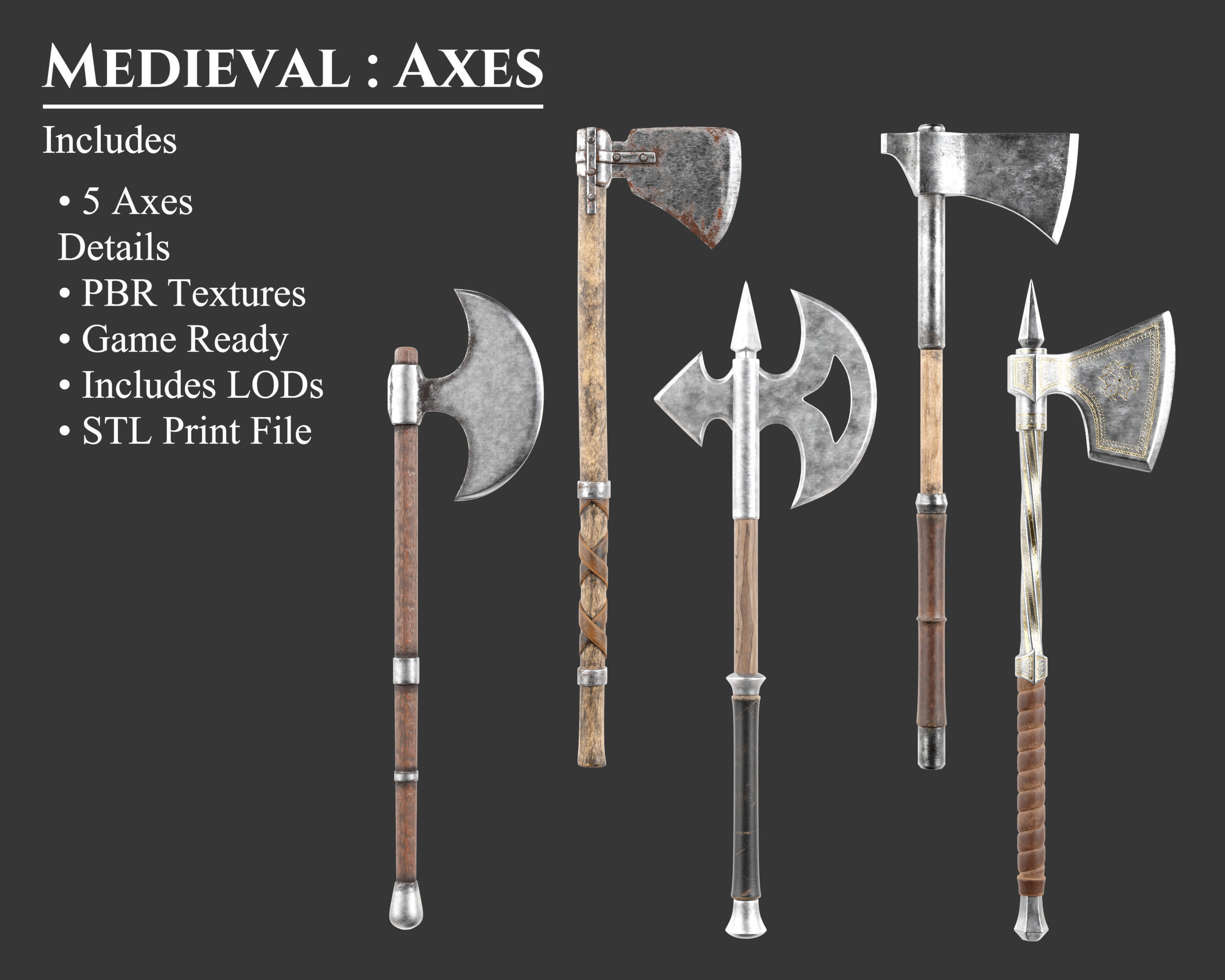 Medieval Collection Weapons Axes _1