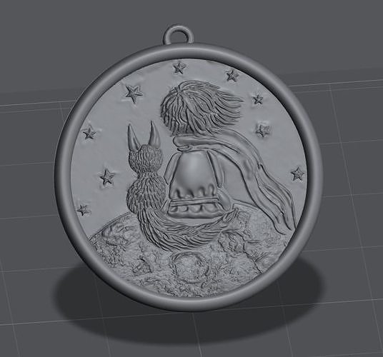 Little Prince and Fox Pendant 3D print model