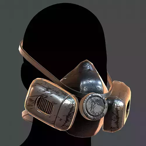 Gas mask helmet 3d model scifi Low-poly 