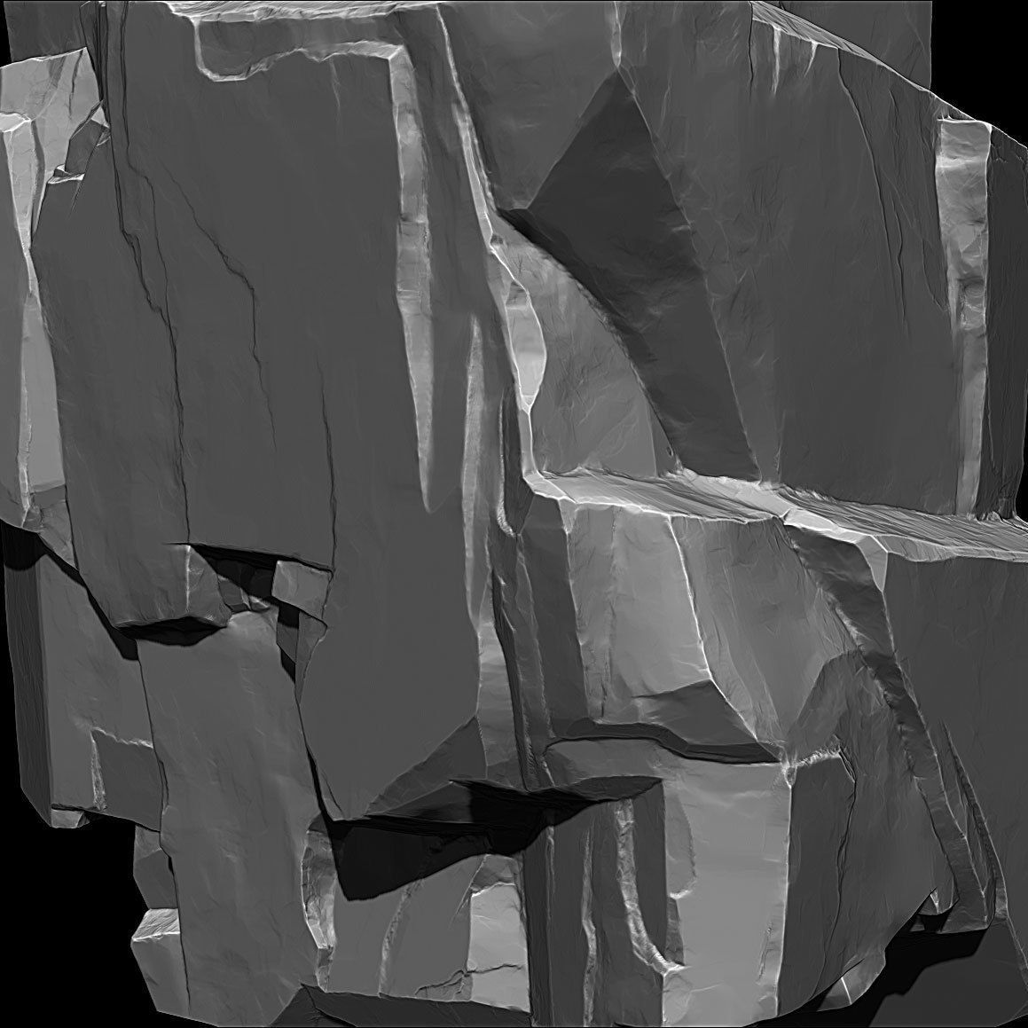 High Poly Rock 3D model_6