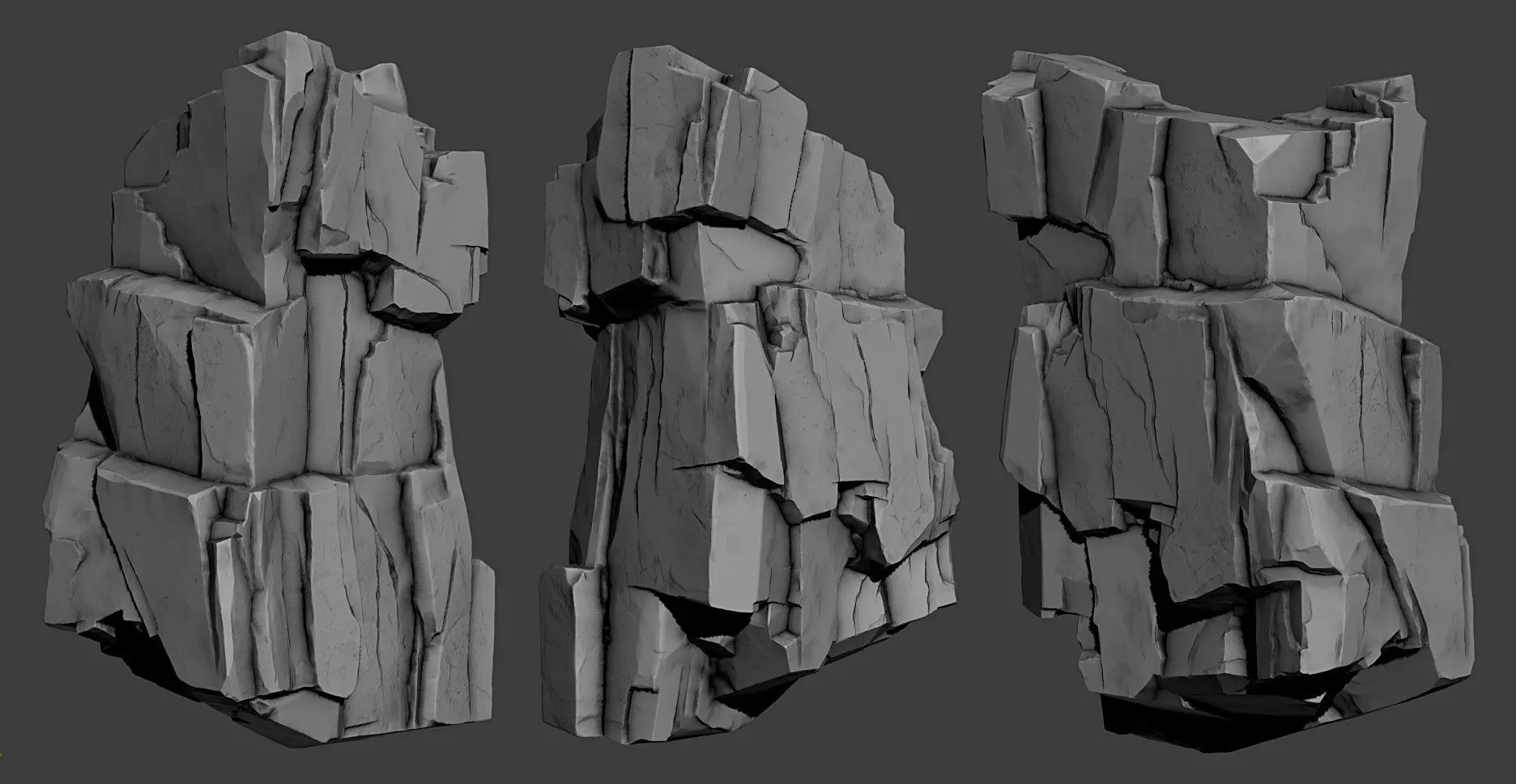 High Poly Rock 3D model_0