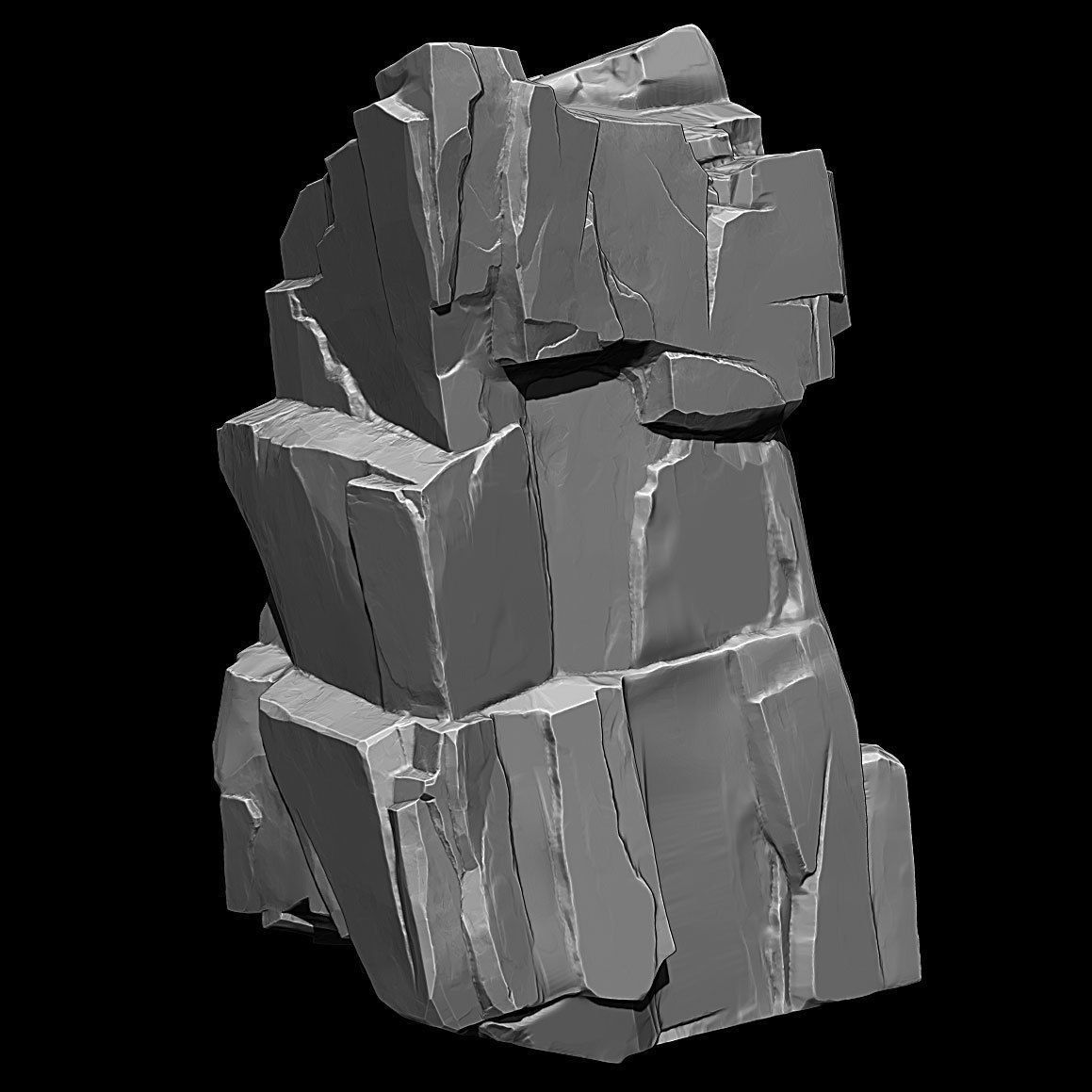 High Poly Rock 3D model_3