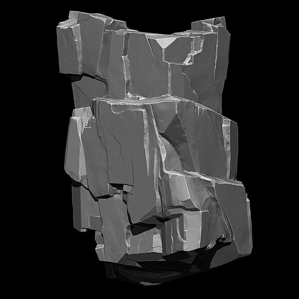 High Poly Rock 3D model_2