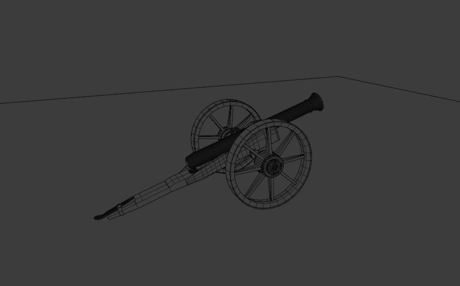 fully customizable cannon  Low-poly 3D model_10