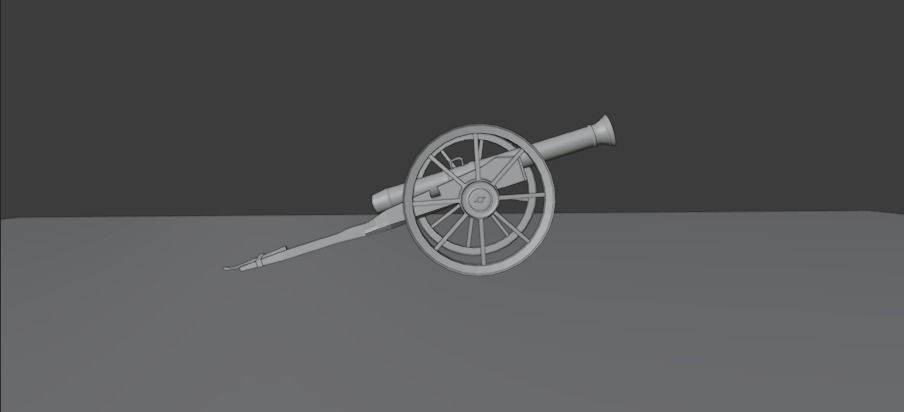 fully customizable cannon  Low-poly 3D model_9