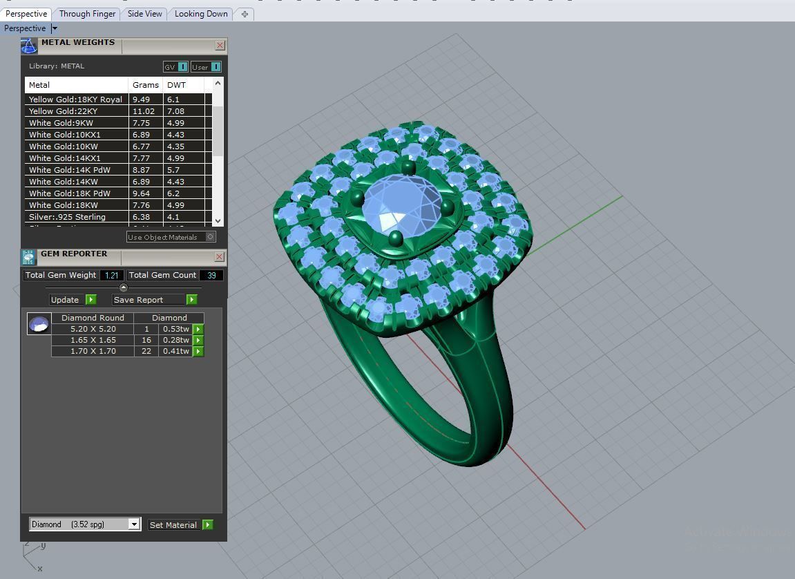 ZDR0108 diamond halo ring gold 3D print model_5