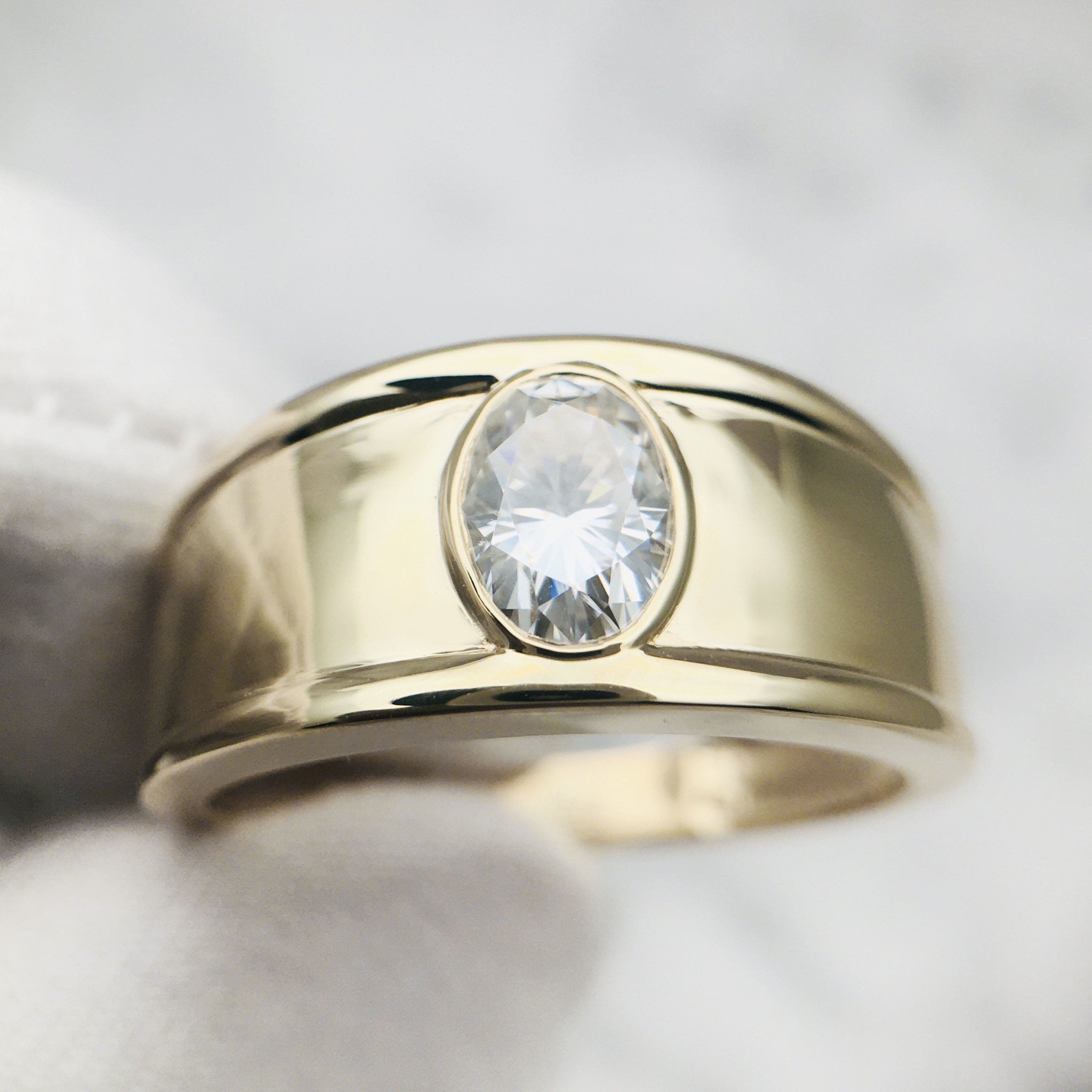 3DM Format Oval cut male wedding ring 3D print model_8