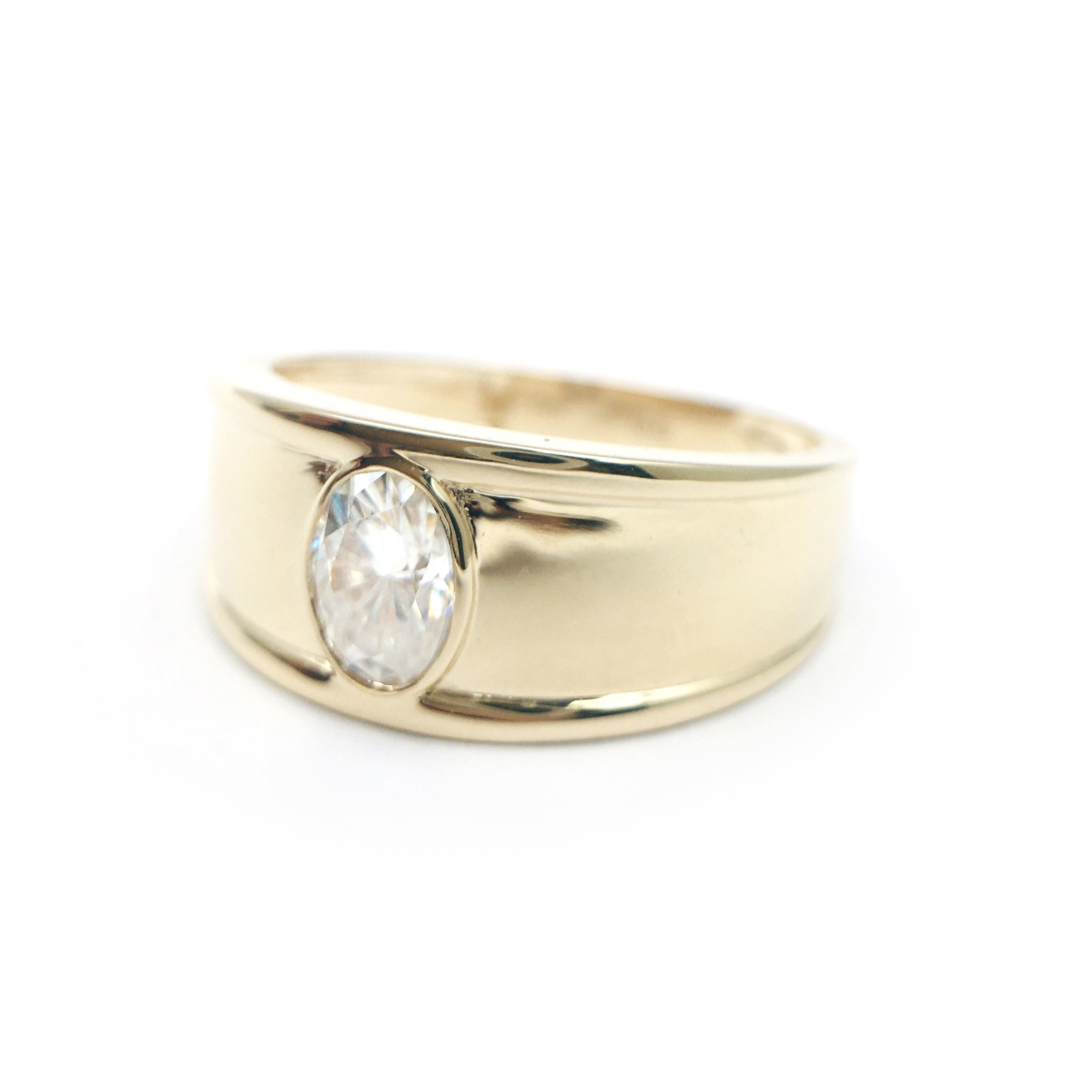 3DM Format Oval cut male wedding ring 3D print model_1