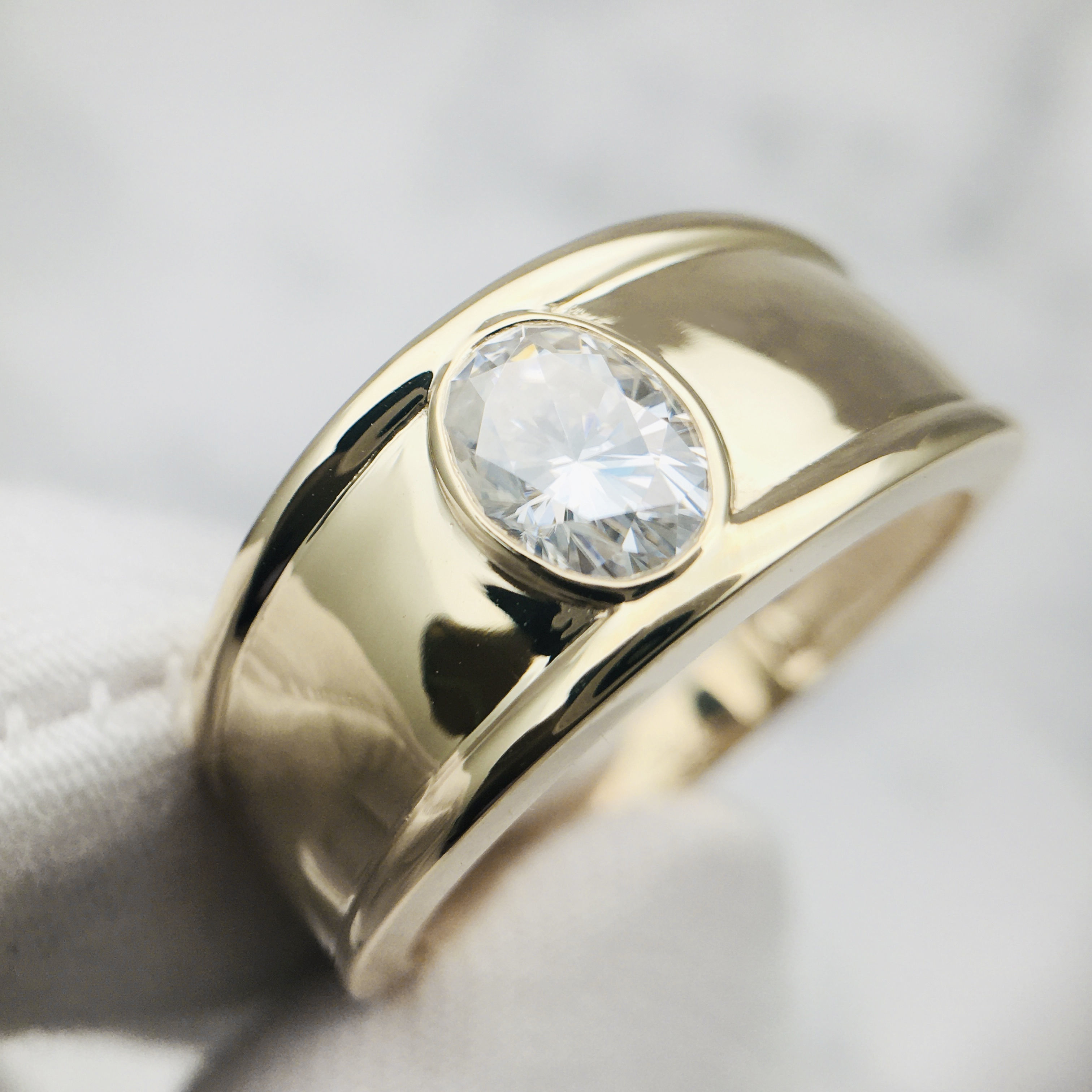 3DM Format Oval cut male wedding ring 3D print model_4