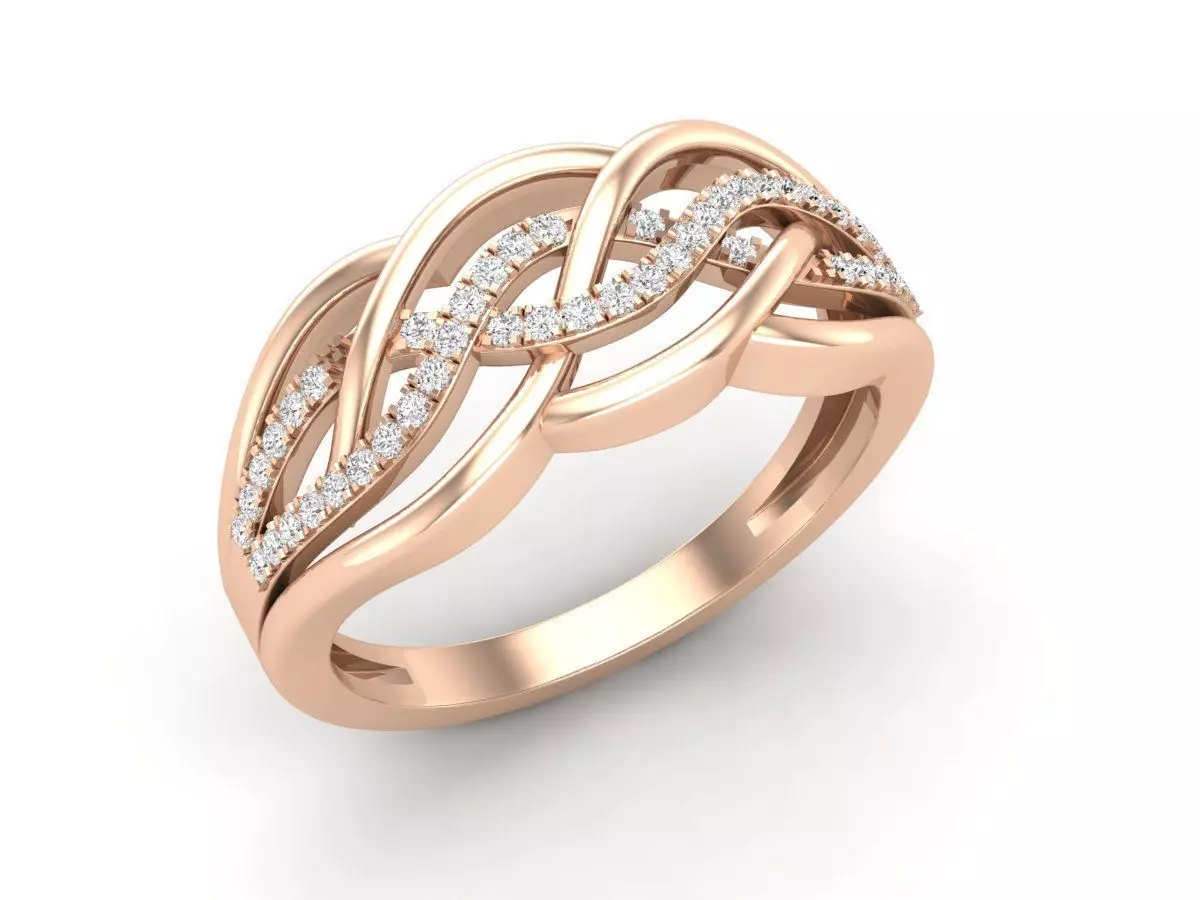 Diamond ring for woman 3D print model_0