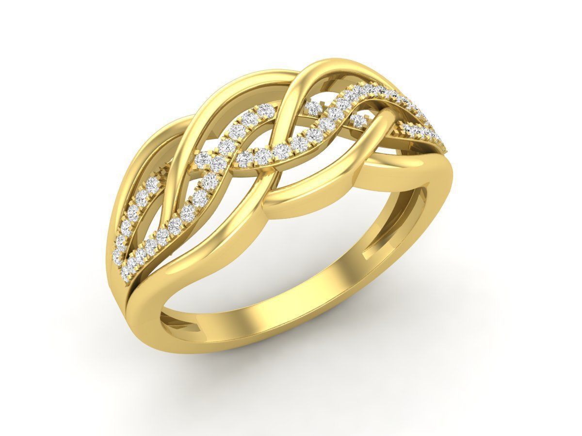 Diamond ring for woman 3D print model_1
