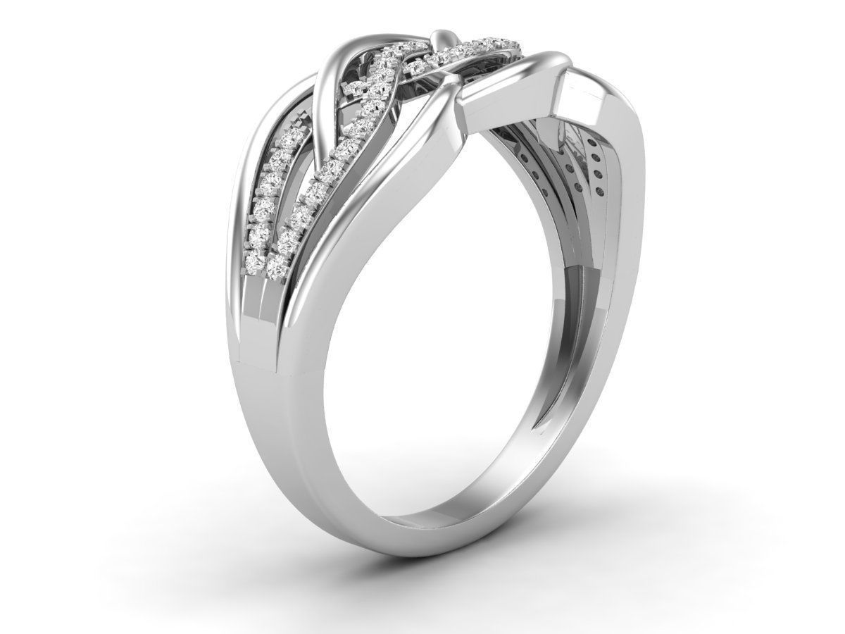 Diamond ring for woman 3D print model_4