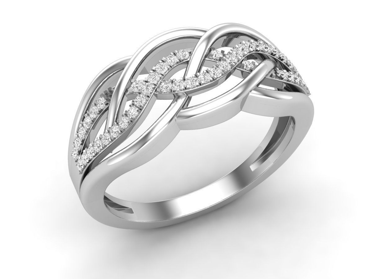 Diamond ring for woman 3D print model_2