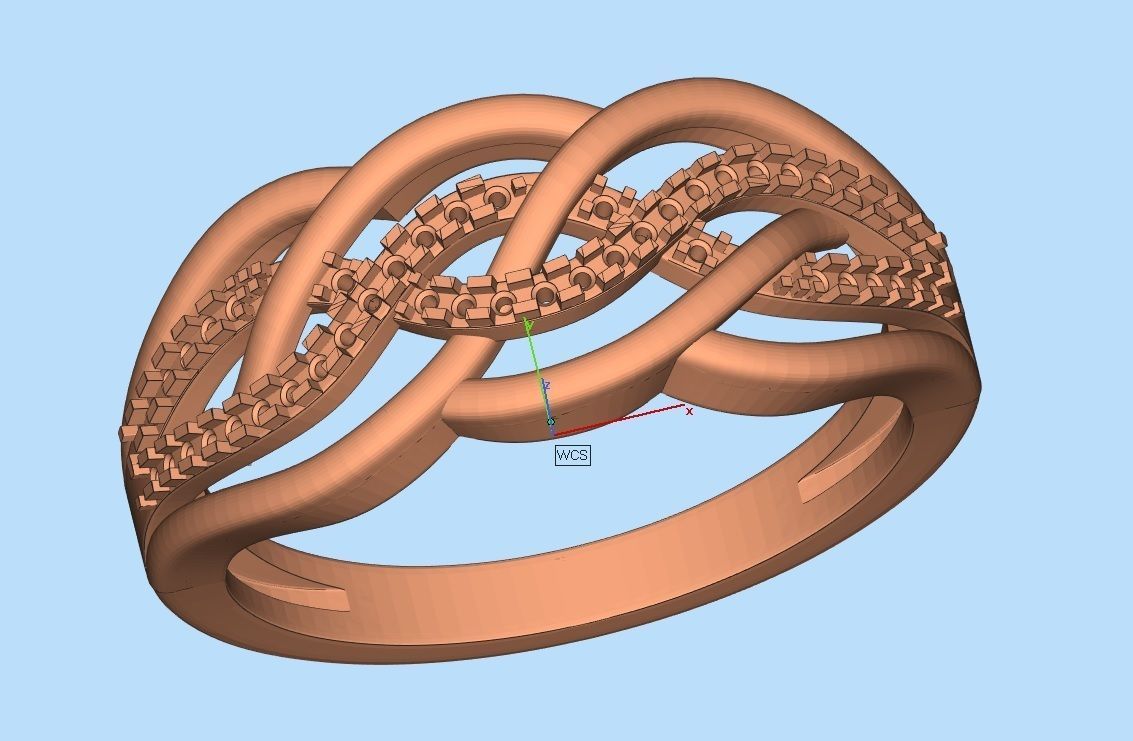 Diamond ring for woman 3D print model_7