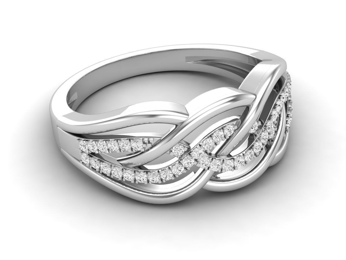 Diamond ring for woman 3D print model_5