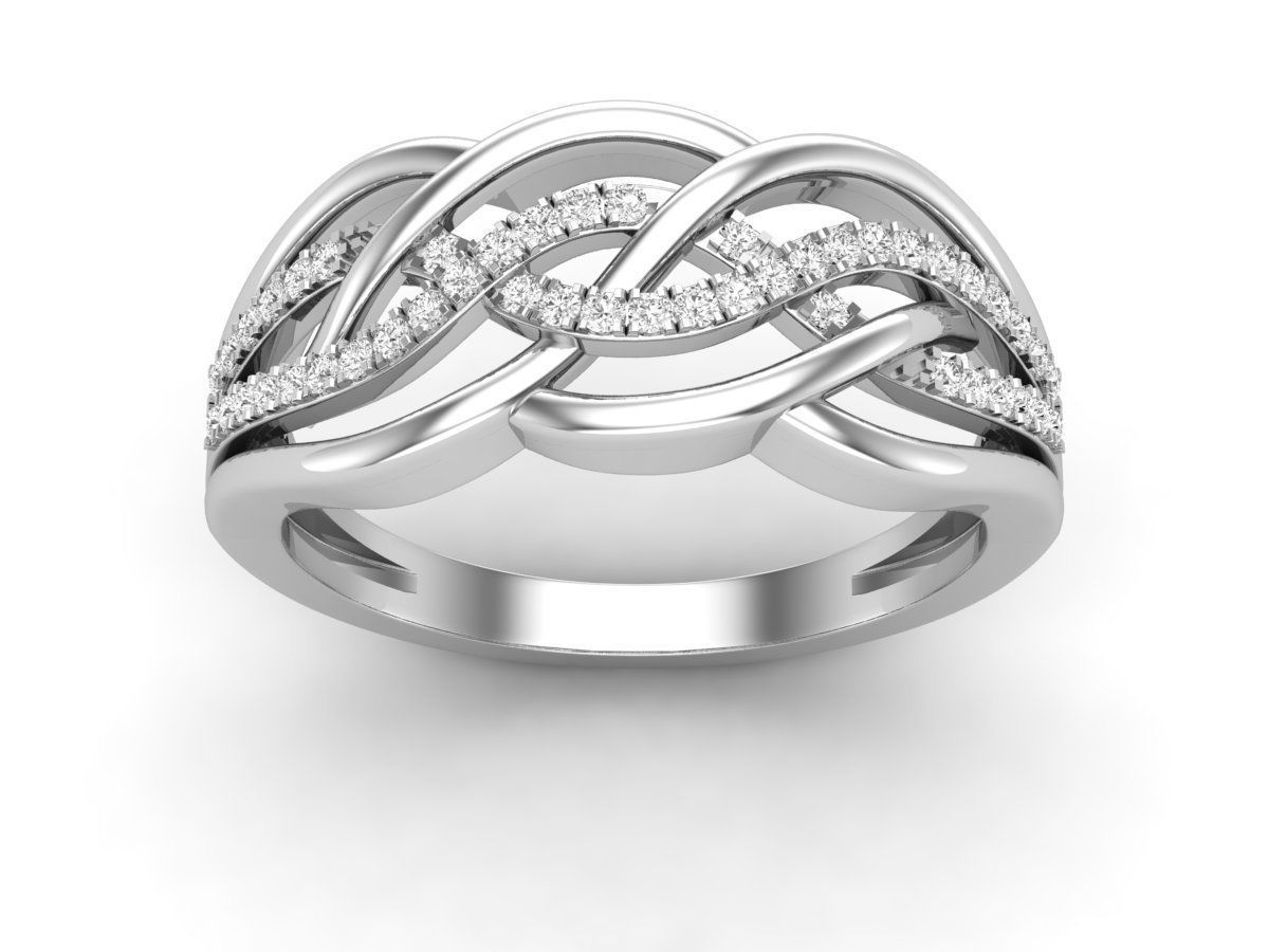Diamond ring for woman 3D print model_3