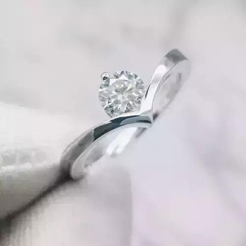 3DM Format Chevron ring solitaire round cut ring  