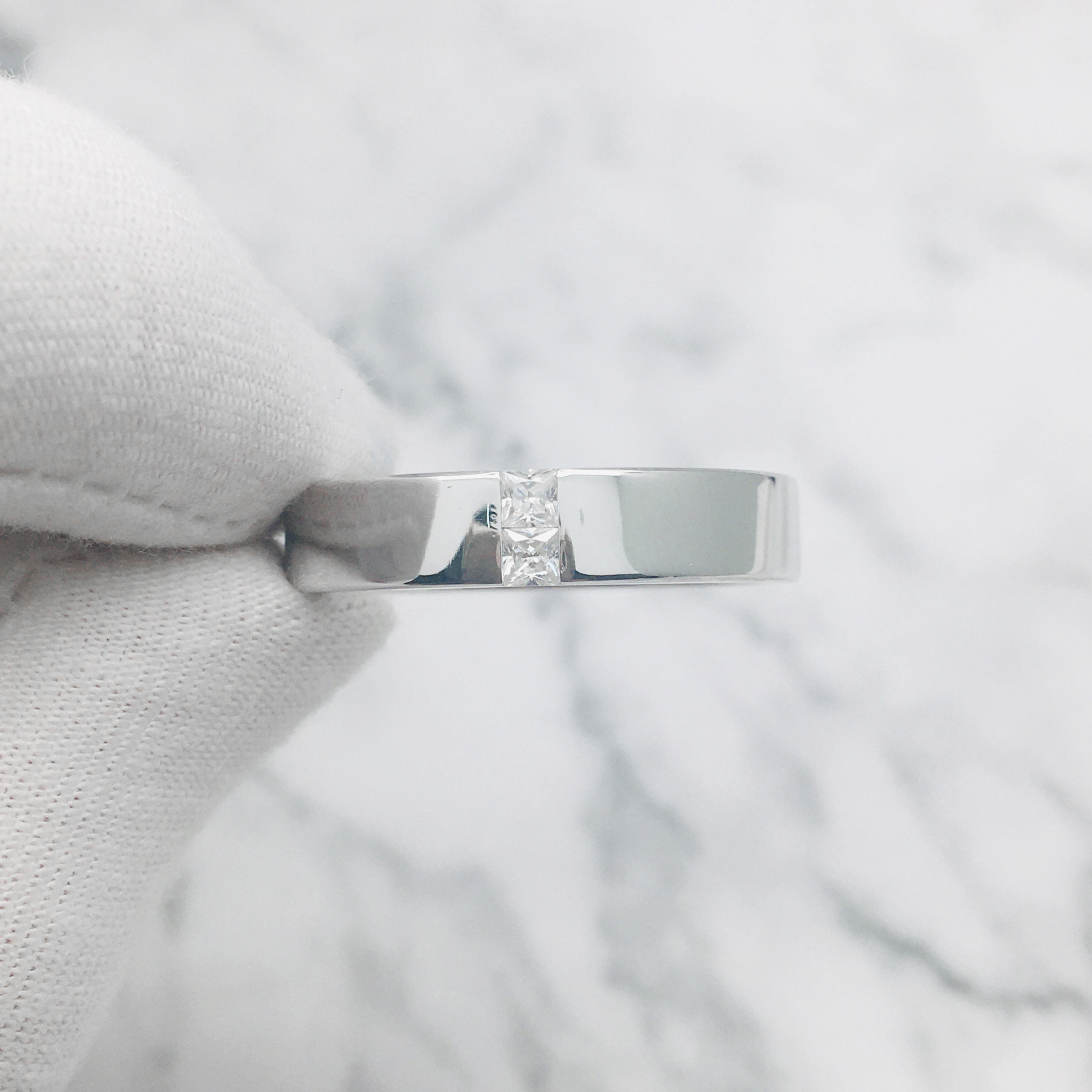 3DM Format  Art deco princess cut male engagement ring 3D print model_2