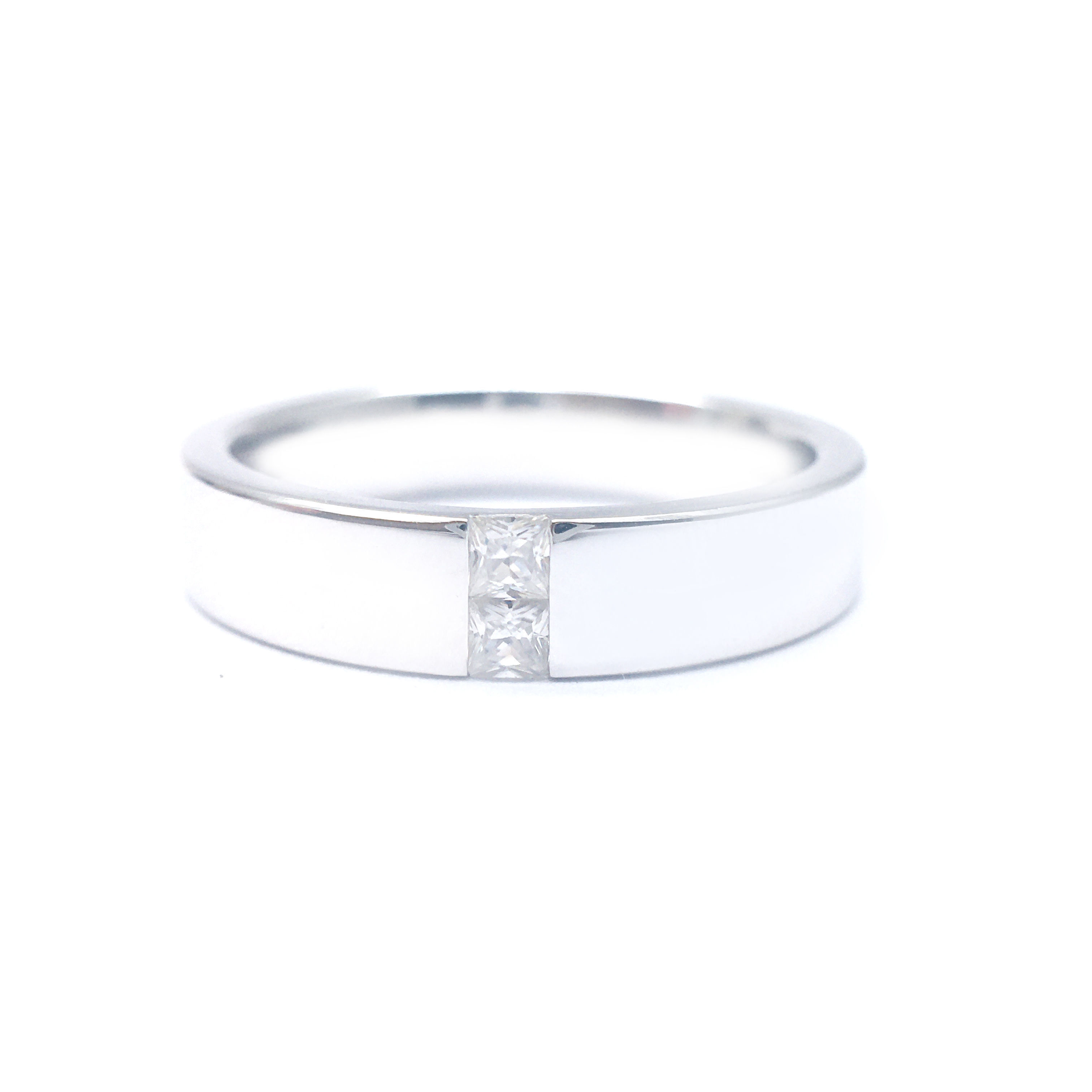 3DM Format  Art deco princess cut male engagement ring 3D print model_9