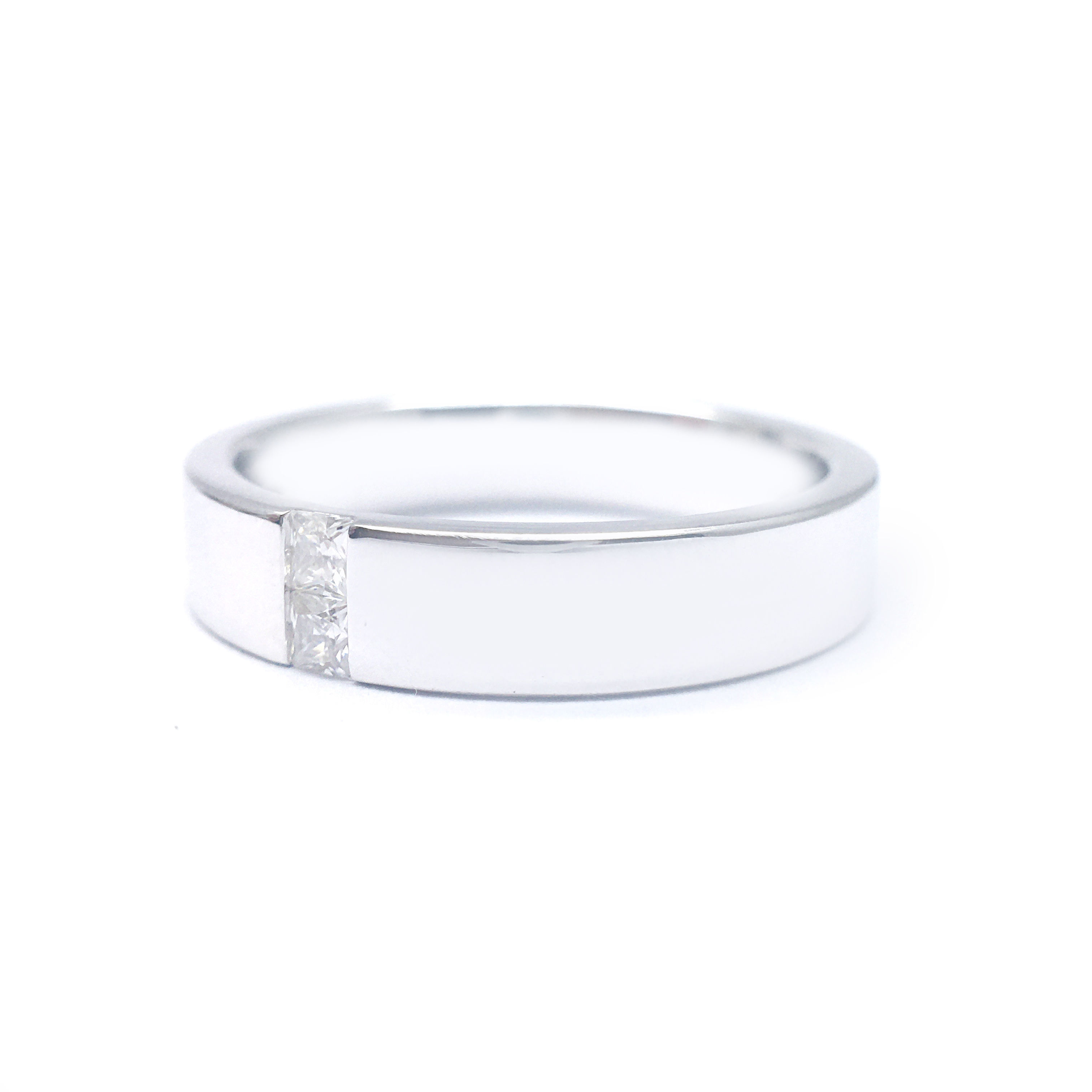 3DM Format  Art deco princess cut male engagement ring 3D print model_8