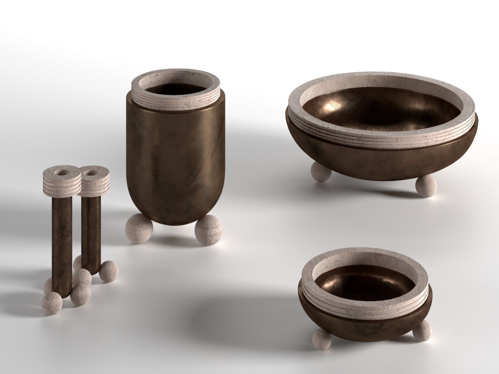 Shiraz Bowls Vases and Candlesticks 3D model_1