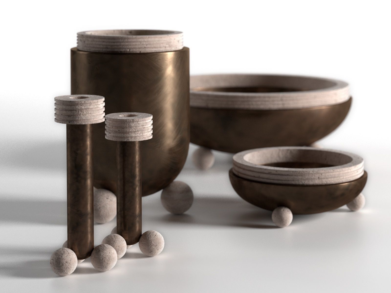 Shiraz Bowls Vases and Candlesticks 3D model_2