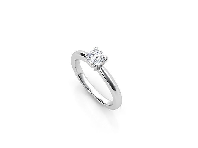 ZDR0111 solitaire diamond engagement ring gold 3D print model