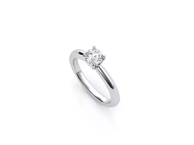 ZDR0111 solitaire diamond engagement ring gold 3D print model