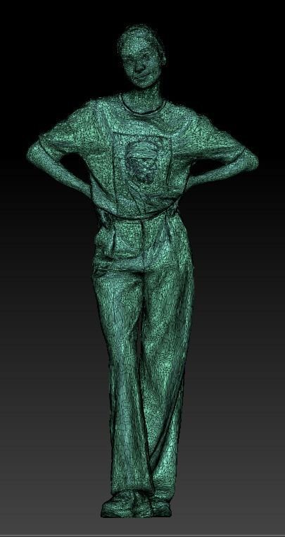 Beautiful woman with hands on waist 262 Low-poly 3D model_6