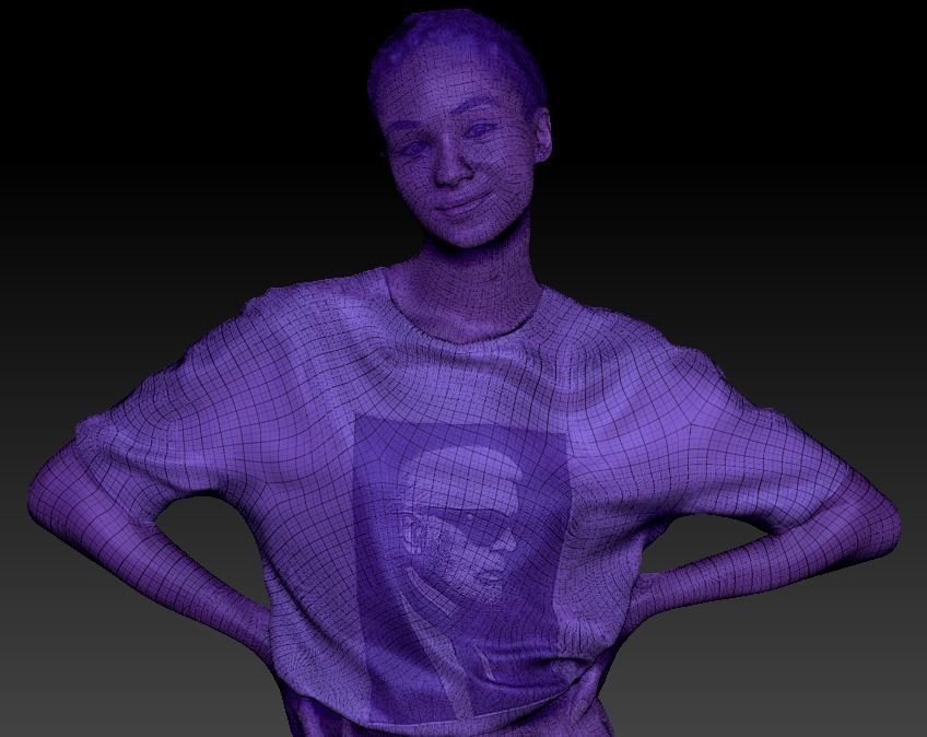 Beautiful woman with hands on waist 262 Low-poly 3D model_5