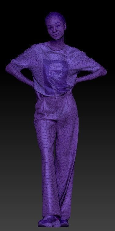 Beautiful woman with hands on waist 262 Low-poly 3D model_4