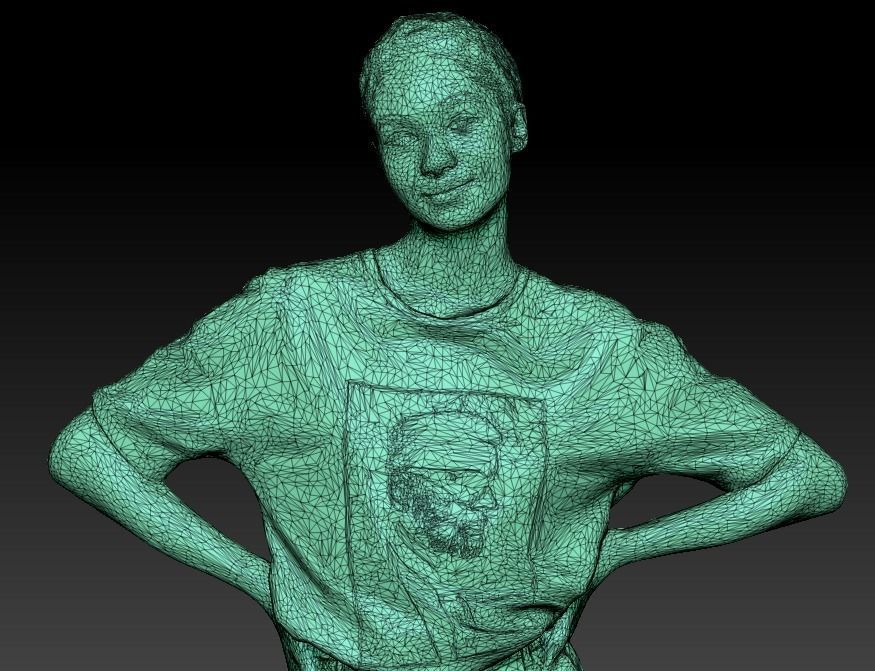 Beautiful woman with hands on waist 262 Low-poly 3D model_7