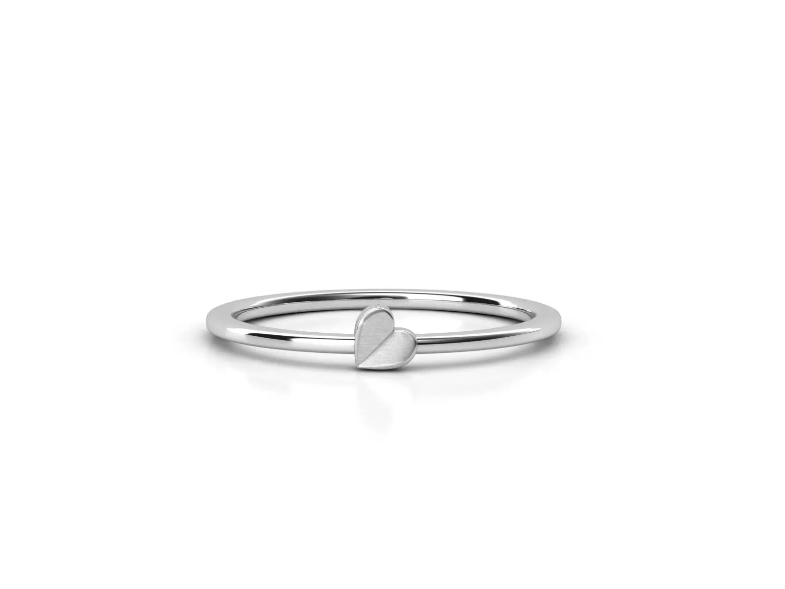 ZDR0115 silver ring with heart 3D print model_0