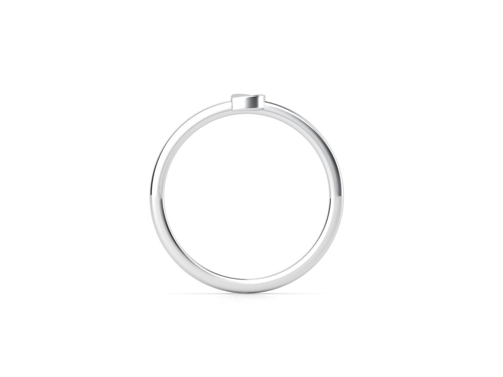 ZDR0115 silver ring with heart 3D print model_1