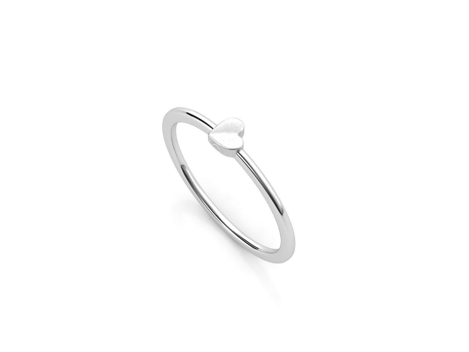 ZDR0115 silver ring with heart 3D print model_2
