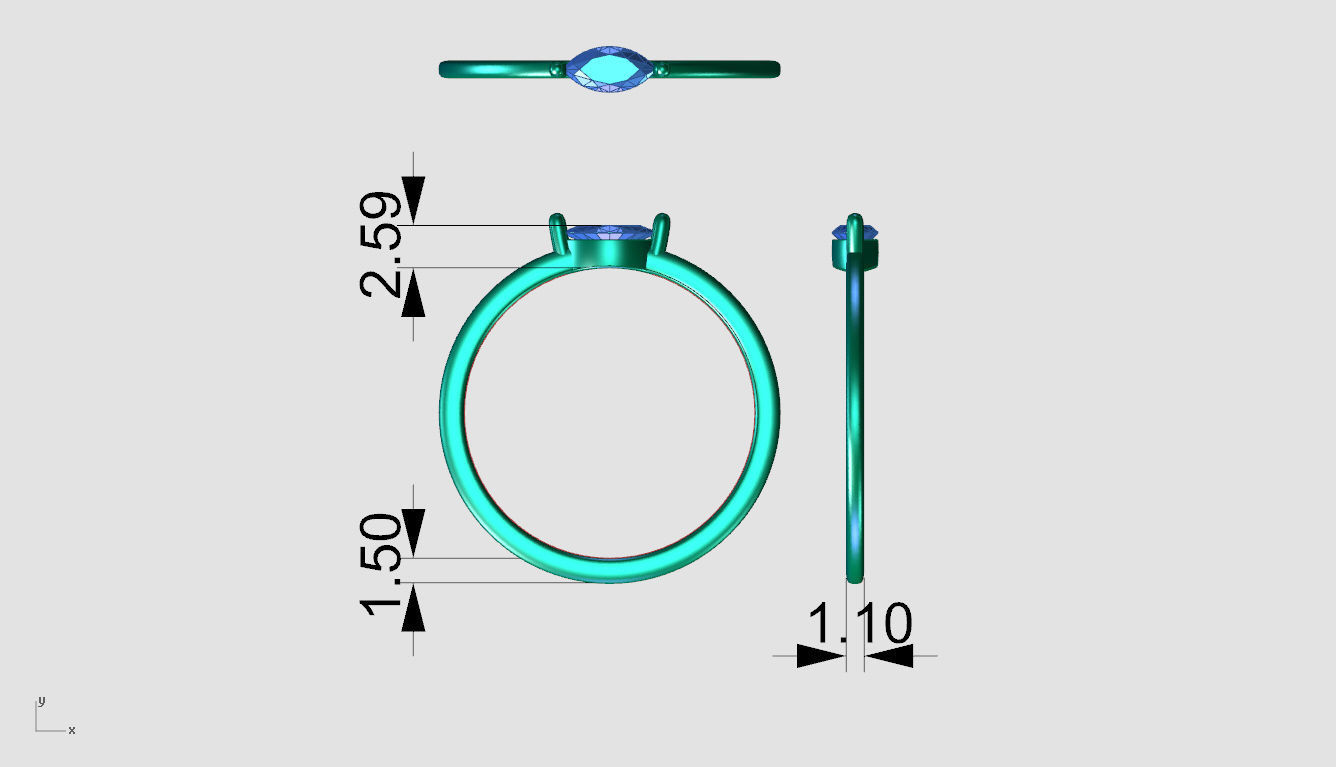 ZDR0118 topaz ring in sterling silver 3D print model_4