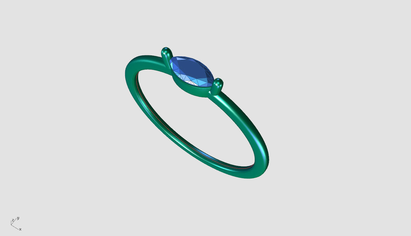 ZDR0118 topaz ring in sterling silver 3D print model_3