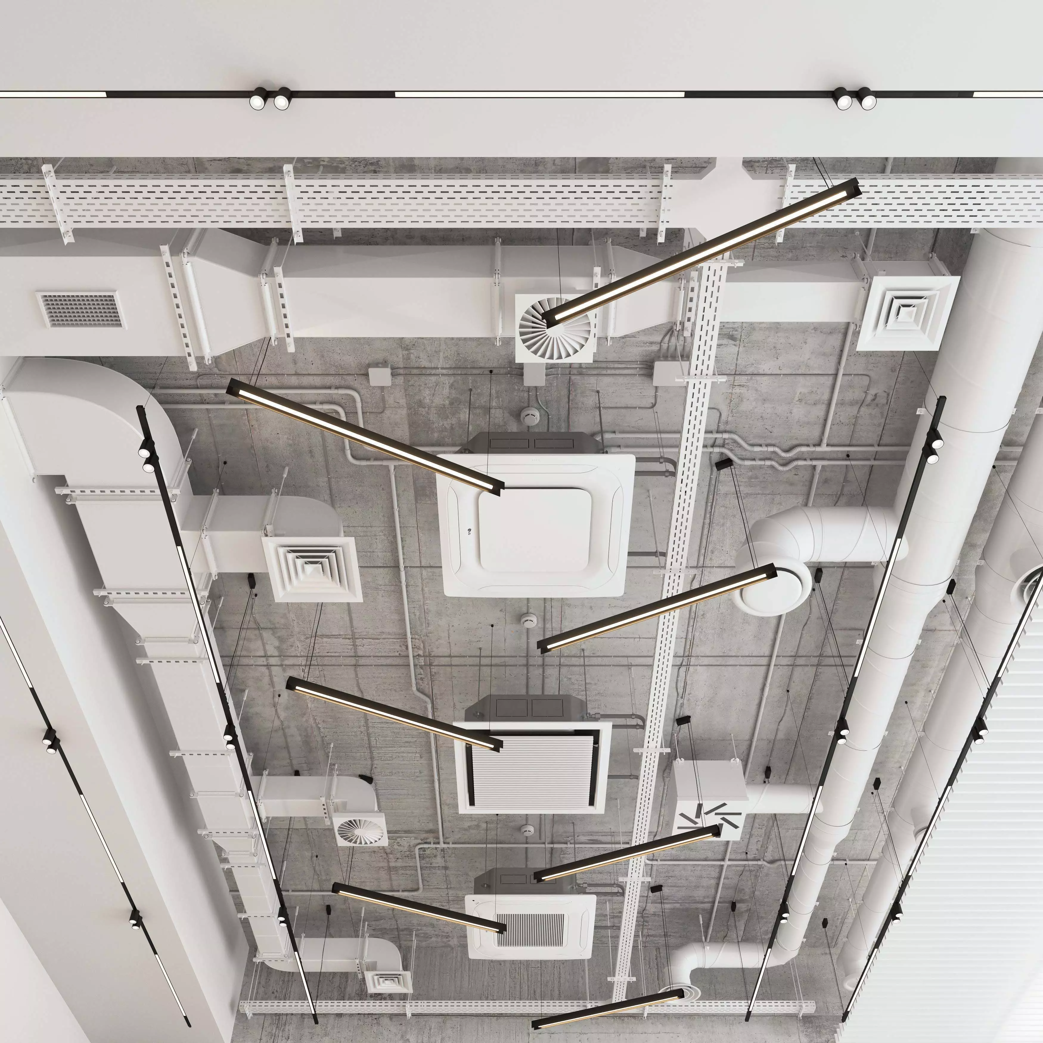 Decorative ceiling - Ventilation system set 01 3D model_0