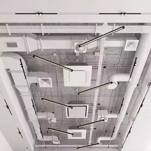 Decorative ceiling - Ventilation system set 01 3D model