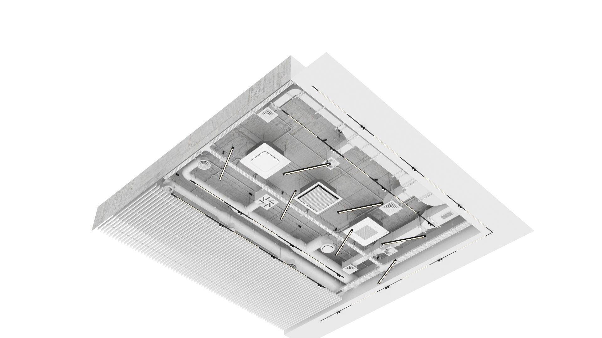 Decorative ceiling - Ventilation system set 01 3D model_18